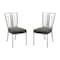 Armen Living Cleo Contemporary Dining Chair In Gray and Stainless Steel, PK2 LCCLCHGRB201 - alternate 1